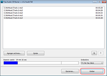 Free Audio CD Burner: grabar disco