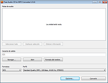 Free Audio CD To MP3 Converter: iniciar el programa