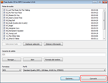 Free Audio CD To MP3 Converter: convertir Audio CD