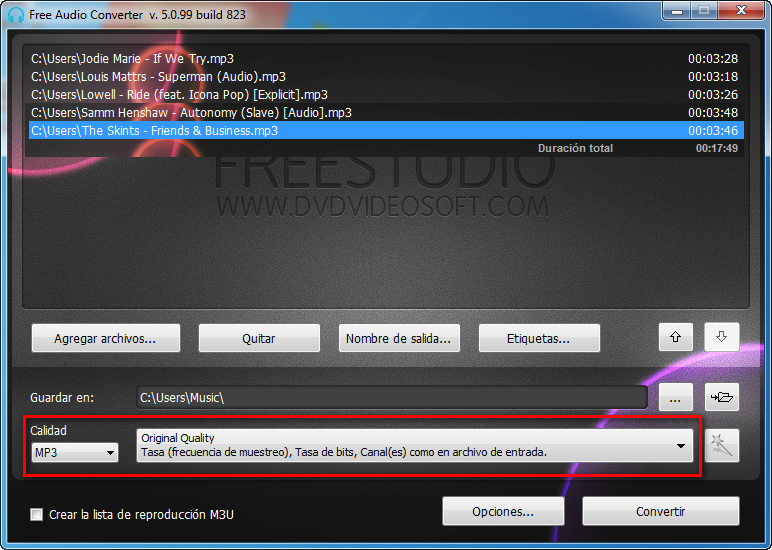 Cómo convertir a mp3 Audio Converter
