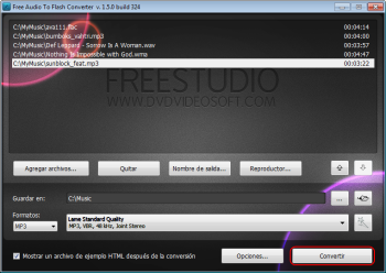 Free Audio to Flash Converter: convertir vídeos