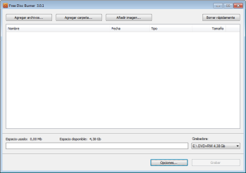 Free Disc Burner: iniciar el programa