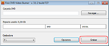Free DVD Video Burner: Configurar las opciones