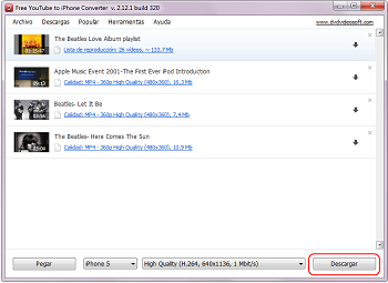Free YouTube to iPhone Converter: descargar y convertir el vídeo para iPhone