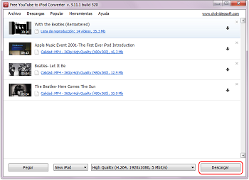 Free YouTube to iPod Converter: descargar y convertir el vídeo para iPod