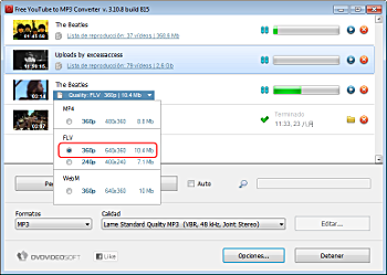Free YouTube to MP3 Converter: configurar las opciones