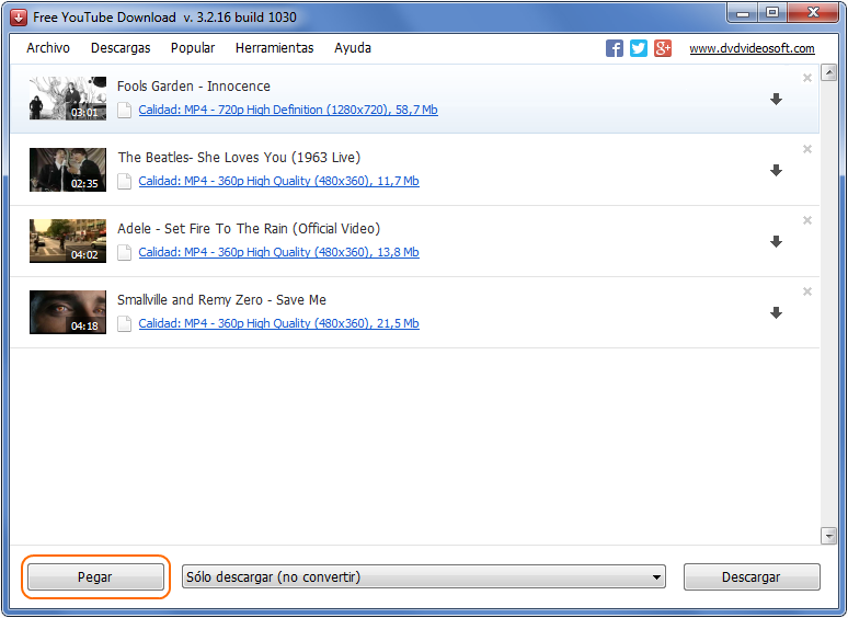 Free YouTube Download: iniciar el programa