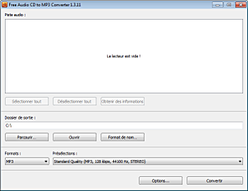 Free Audio CD To MP3 Converter: lancez le logiciel