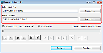 Free Audio Dub: sélectionnez le fichier d'entrée et le dossier de sortie