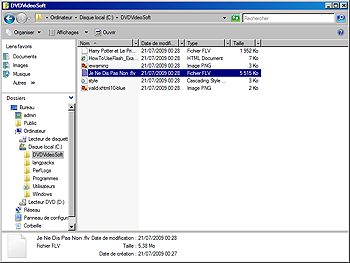 Free Video to Flash Converter: reproduisez le fichier converti