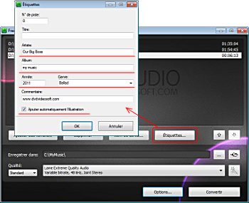 Free Video to MP3 Converter: établissez les étiquettes MP3