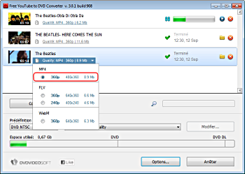 Free YouTube to DVD Converter: setting options