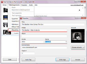 Free YouTube to iPod Converter: établissez les étiquettes
