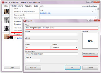 Free YouTube to MP3 Converter: établissez les étiquettes