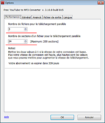 Free YouTube to MP3 Converter: établissez des options