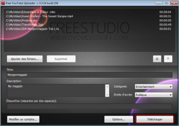 Free YouTube Uploader: transférez la vidéo