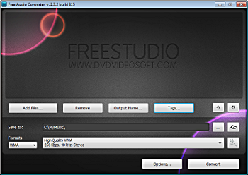 Free Audio Converter: launch the program
