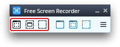 Free Screen Video Recorder: Bereich für Aufnahme eines Videos wählen