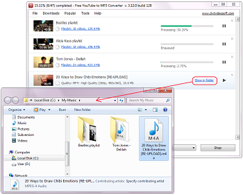 Free YouTube to MP3 Converter: find output audio files