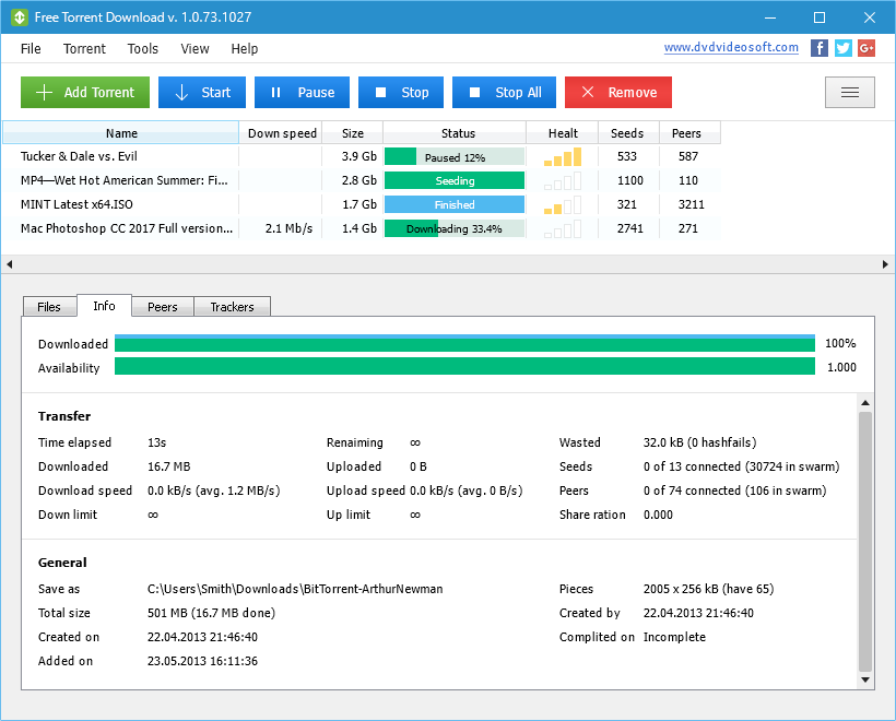 Download torrent files