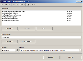 Free Video to iPod Converter: iPod Video Converter