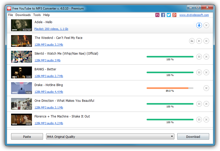 Screenshot vom Programm: Free YouTube to MP3 Converter