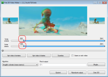 Free 3D Video Maker: definisci lo spostamento tra i frame