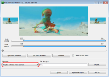 Free 3D Video Maker: seleziona l'algoritmo