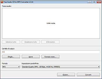 Free Audio CD To MP3 Converter: avvia il programma