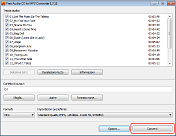 Free Audio CD To MP3 Converter: Converti CD Audio 