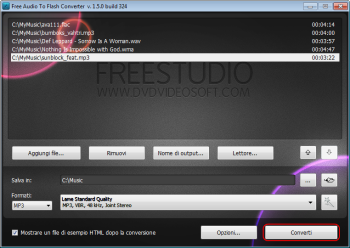 Free Audio to Flash Converter: converti mp3 in swf
