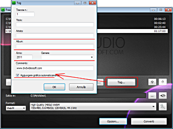 Free WebM Video Converter: configura i tag