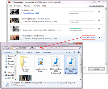 Free YouTube to MP3 Converter: trova file audio di output
