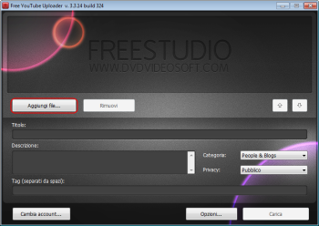 Free YouTube Uploader: seleziona video per caricarlo su YouTube