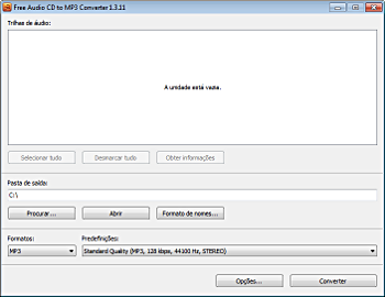 Free Audio CD To MP3 Converter: iniciar o programa