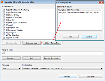 Free Audio CD To MP3 Converter: insertar um CD Áudio