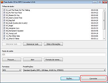 Free Audio CD To MP3 Converter: converter CD áudio