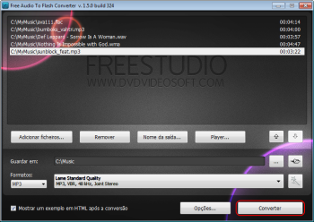 Free Audio to Flash Converter: converter vídeos