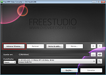 Free MP4 Video Converter: seleccionar arquivos de vídeo de entrada