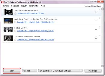 Free YouTube to iPod Converter: acrescentar enlaces de vídeo de YouTube