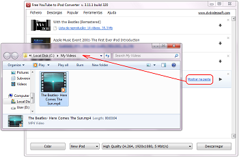 Free YouTube to iPhone Converter: encontrar o vídeo de saída