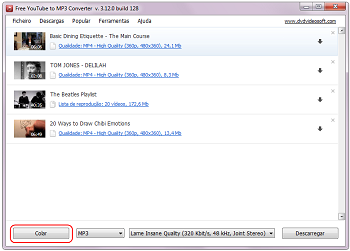 Free YouTube to MP3 Converter: acrescentar enlaces de vídeo de YouTube