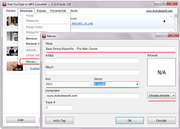 Free YouTube to MP3 Converter: configurar etiquetas MP3