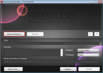 Free YouTube Uploader: seleccionar arquivos de vídeo para subi-los a YouTube