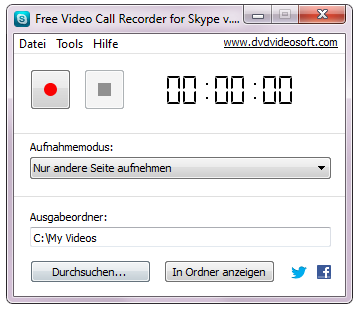 Free Video Call Recorder for Skype: Programm starten