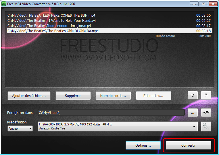 Free MP4 Video Converter: convertissez la vidéo