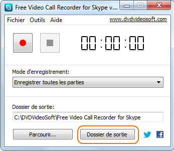 Free Video Call Recorder for Skype: trouvez les fichiers de sortie