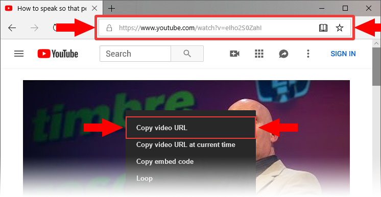 Cómo descargar subtítulos de YouTube Copia el enlace de YouTube.