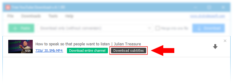 How to download subtitles from YouTube Click “Download Subtitles”.