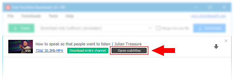 Cómo descargar subtítulos de YouTube Haz clic en "Abrir subtítulos".